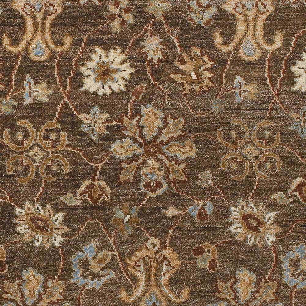 Chinle Traditional Floral Design Brown Hand Knotted Wool Area Rug - The Rug Decor