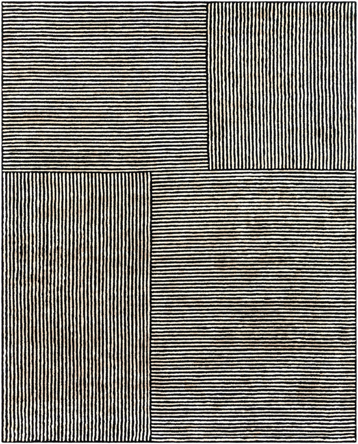 Chittering Modern Style Black And Ivory Hand Tufted Area Rug - The Rug Decor
