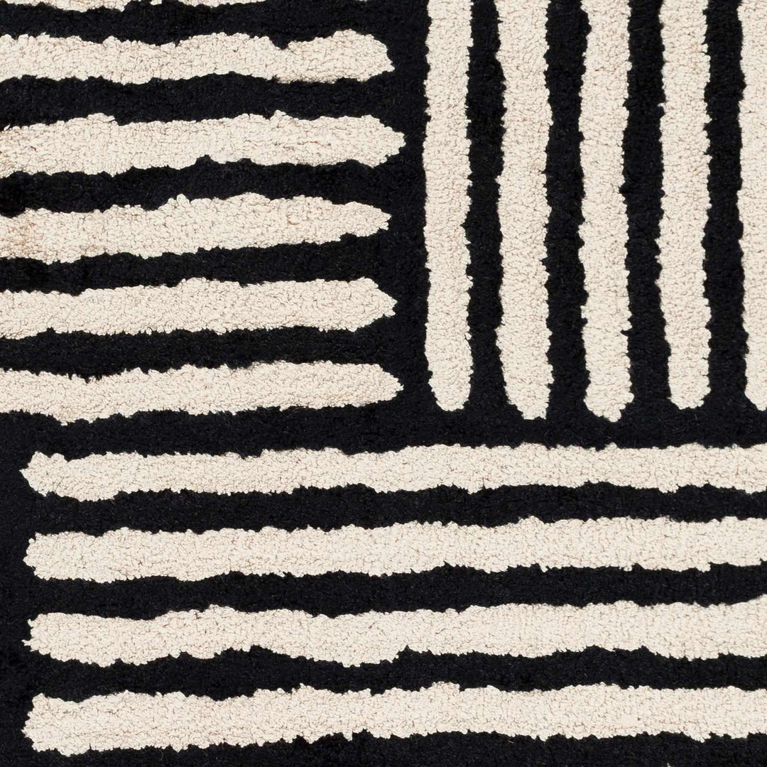 Chittering Modern Style Black And Ivory Hand Tufted Area Rug - The Rug Decor