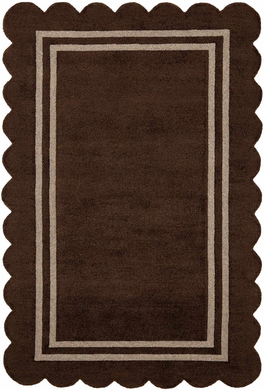 Chogan Modern Contemporary Brown Hand Tufted Wool Area Rug - The Rug Decor
