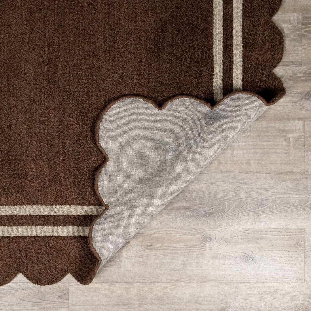 Chogan Modern Contemporary Brown Hand Tufted Wool Area Rug - The Rug Decor