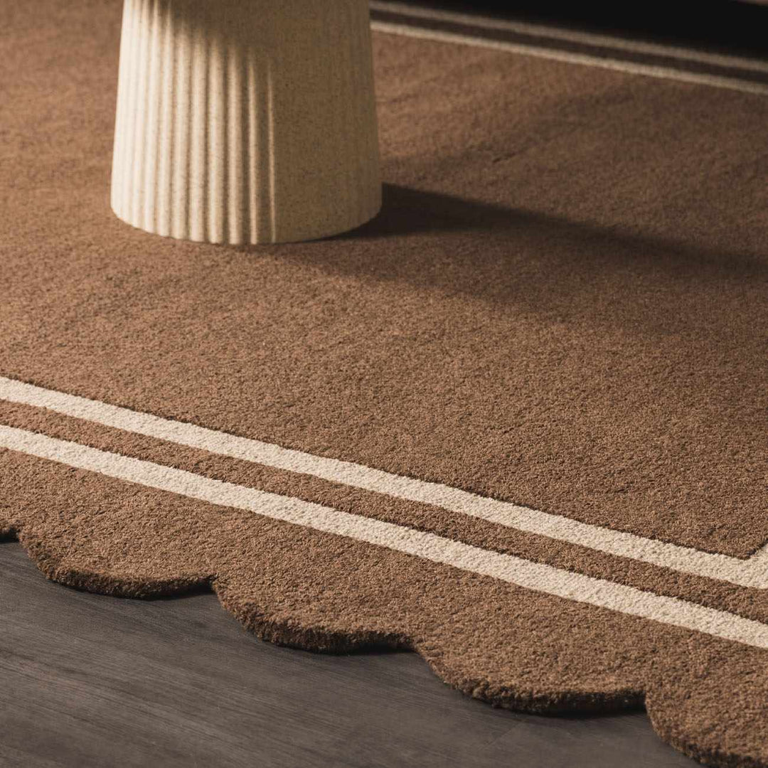 Chogan Modern Contemporary Brown Hand Tufted Wool Area Rug - The Rug Decor