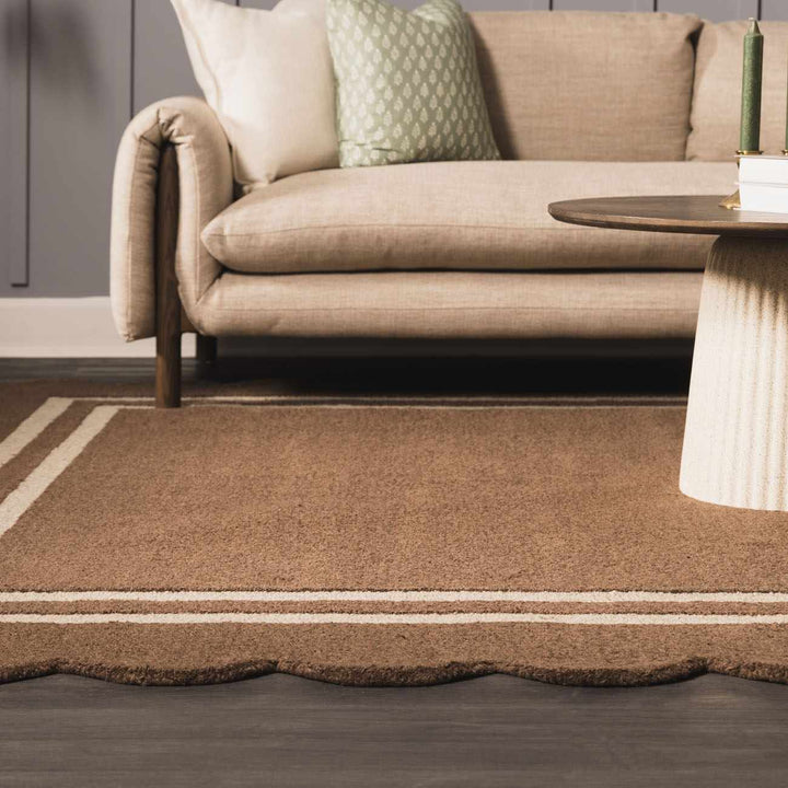 Chogan Modern Contemporary Brown Hand Tufted Wool Area Rug - The Rug Decor