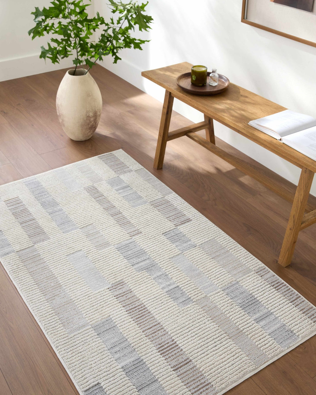 Chouko Contemporary Abstract Beige And Gray Rug - The Rug Decor