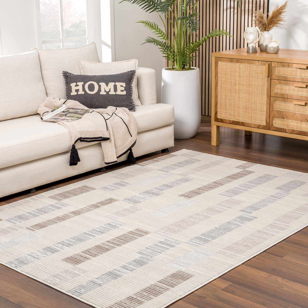 Chouko Contemporary Abstract Beige And Gray Rug - The Rug Decor