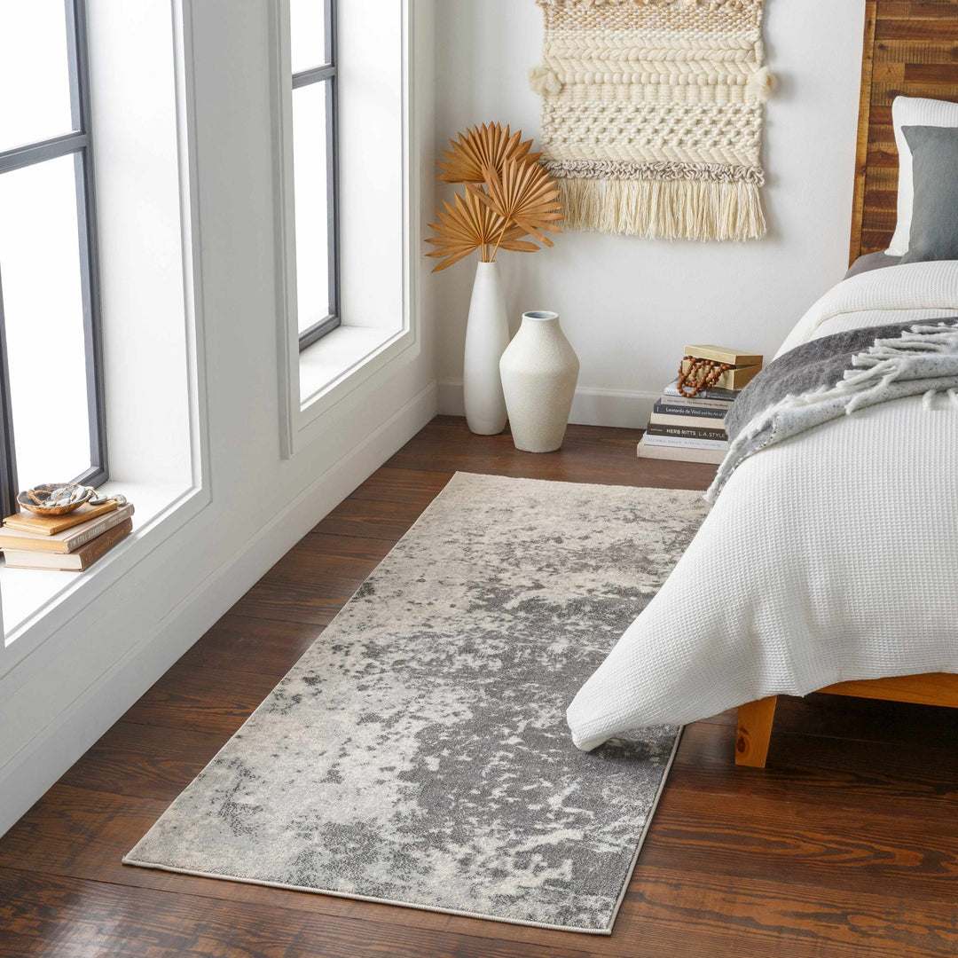 Chriesman Contemporary Abstract Gray And Black Rug - The Rug Decor