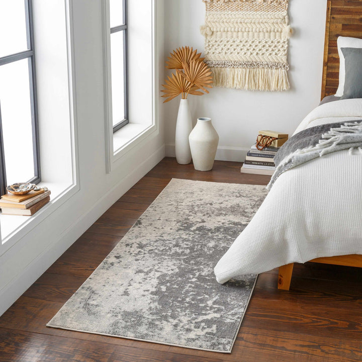 Chriesman Contemporary Abstract Gray And Black Rug - The Rug Decor