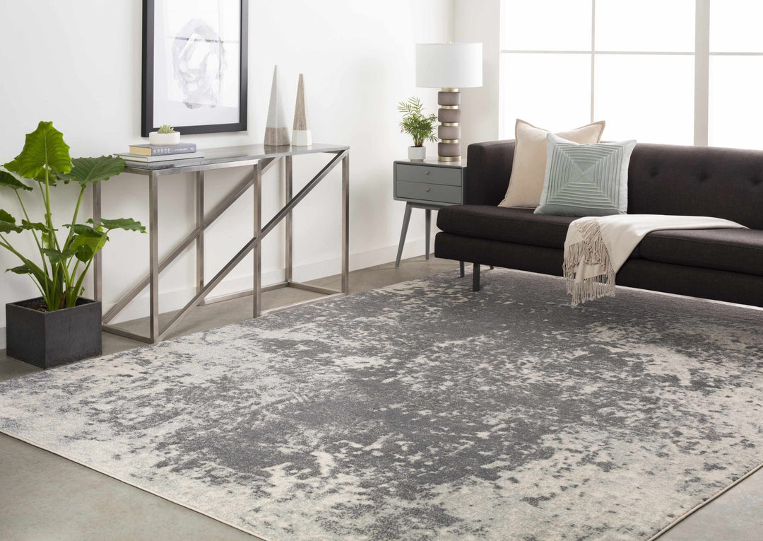 Chriesman Contemporary Abstract Gray And Black Rug - The Rug Decor