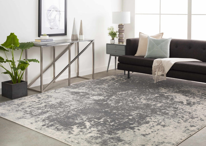 Chriesman Contemporary Abstract Gray And Black Rug - The Rug Decor