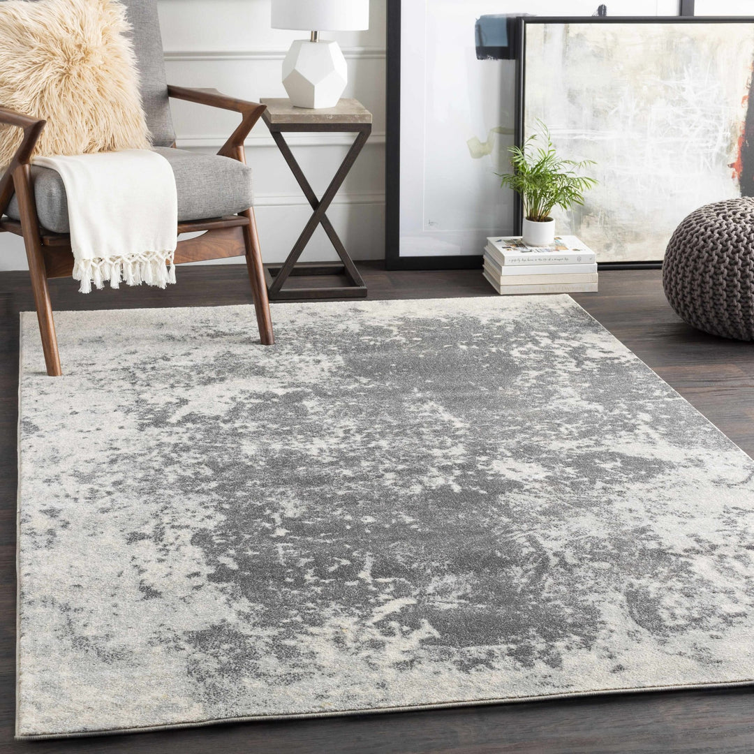 Chriesman Contemporary Abstract Gray And Black Rug - The Rug Decor