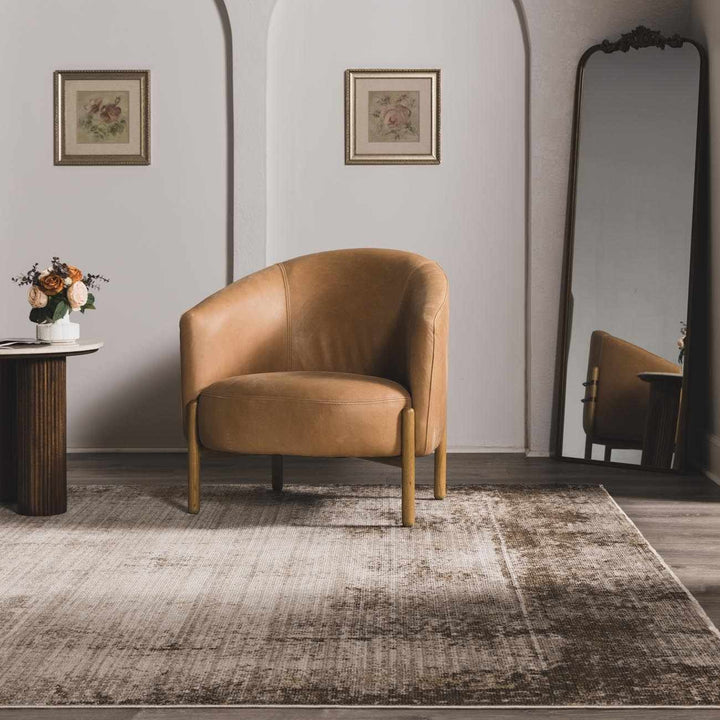 Chrina Modern Abstract Ivory And Brown Area Rug - The Rug Decor