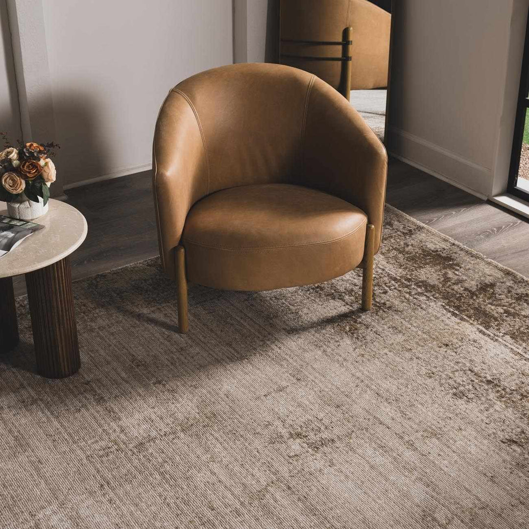 Chrina Modern Abstract Ivory And Brown Area Rug - The Rug Decor