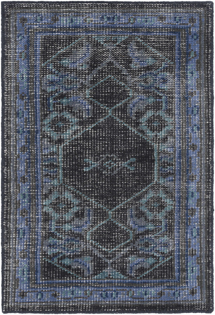 Chesham Traditional Style Blue And Charcoal Hand Knotted Area Rug
