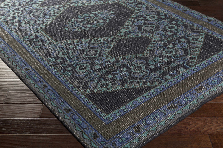 Chesham Traditional Style Blue And Charcoal Hand Knotted Area Rug