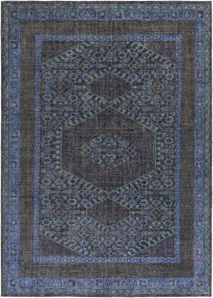 Chesham Traditional Style Blue And Charcoal Hand Knotted Area Rug