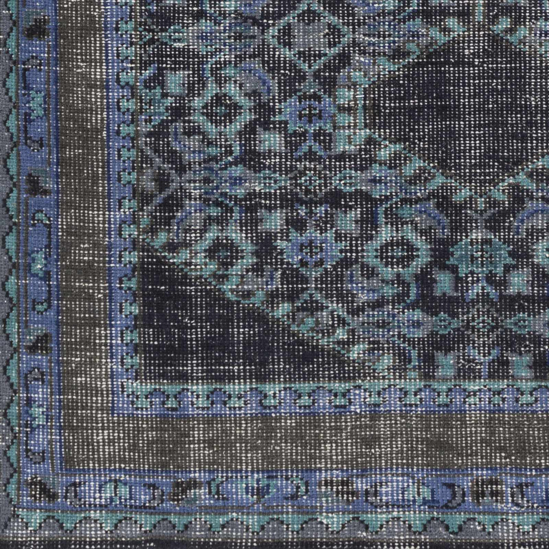 Chesham Traditional Style Blue And Charcoal Hand Knotted Area Rug