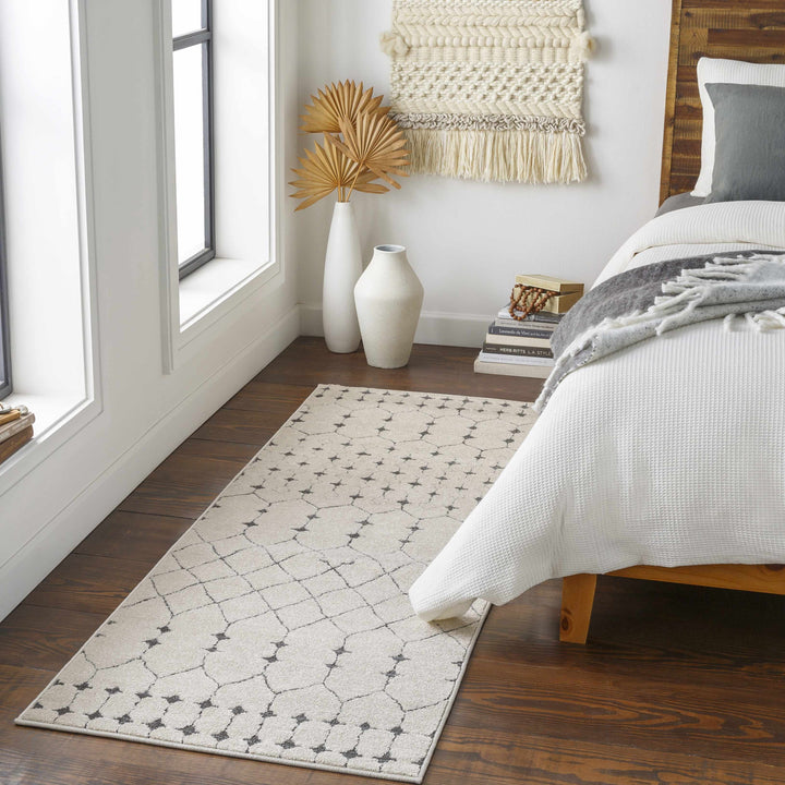 Chubbuck Modern Style Ivory And Charcoal Area Rug