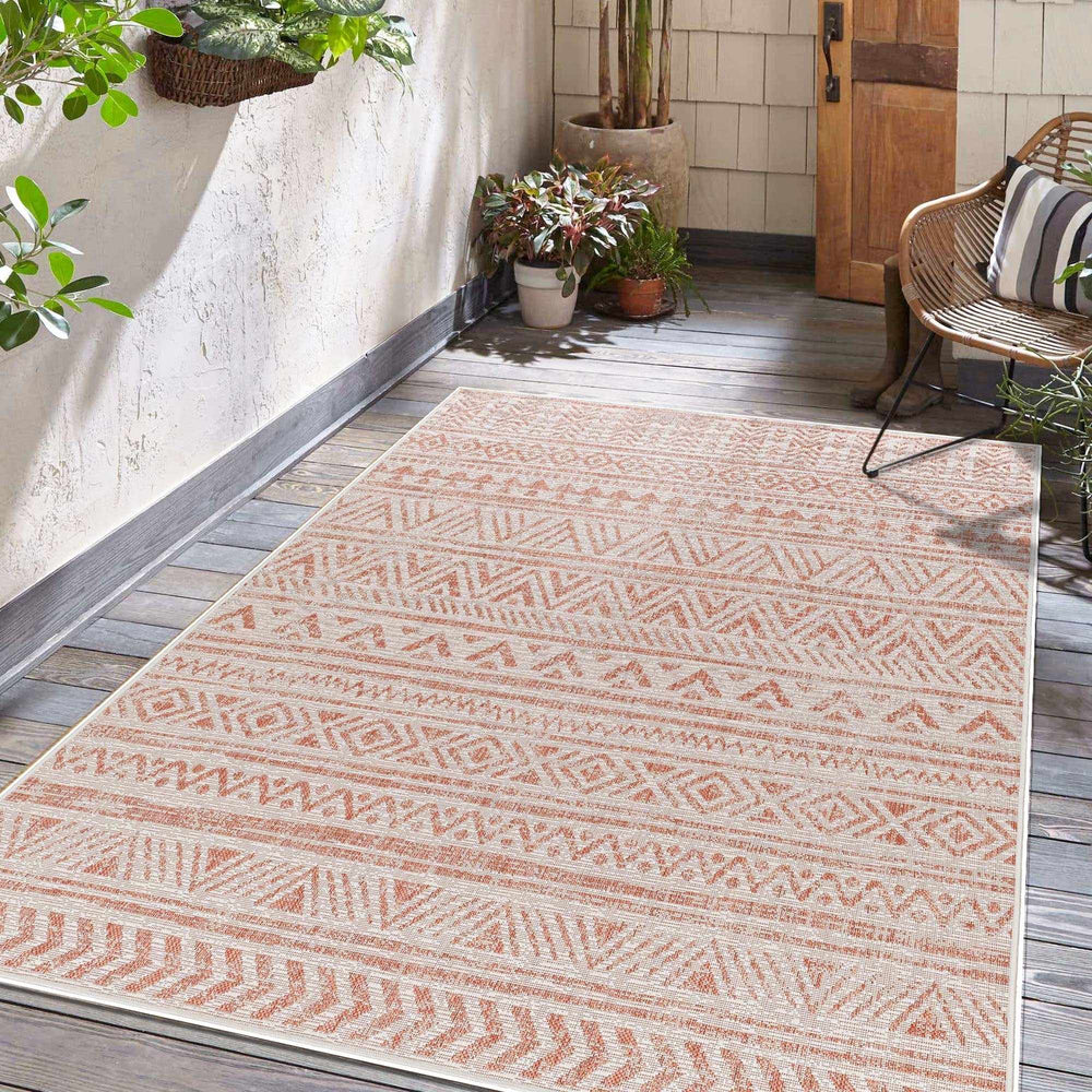 Chuck Bohemian Rust And Brown Area Rug - The Rug Decor