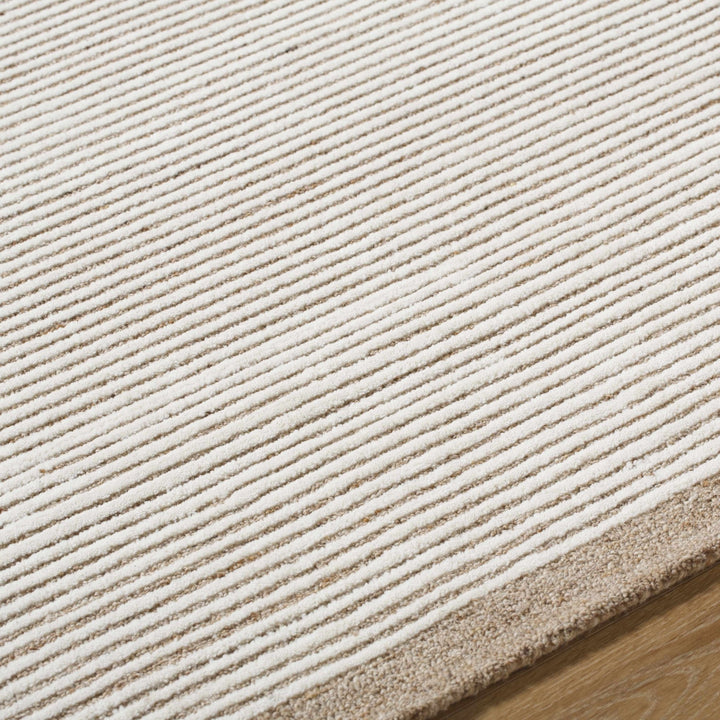 Cianna Modern Stripes Tan And Ivory Area Rug - The Rug Decor