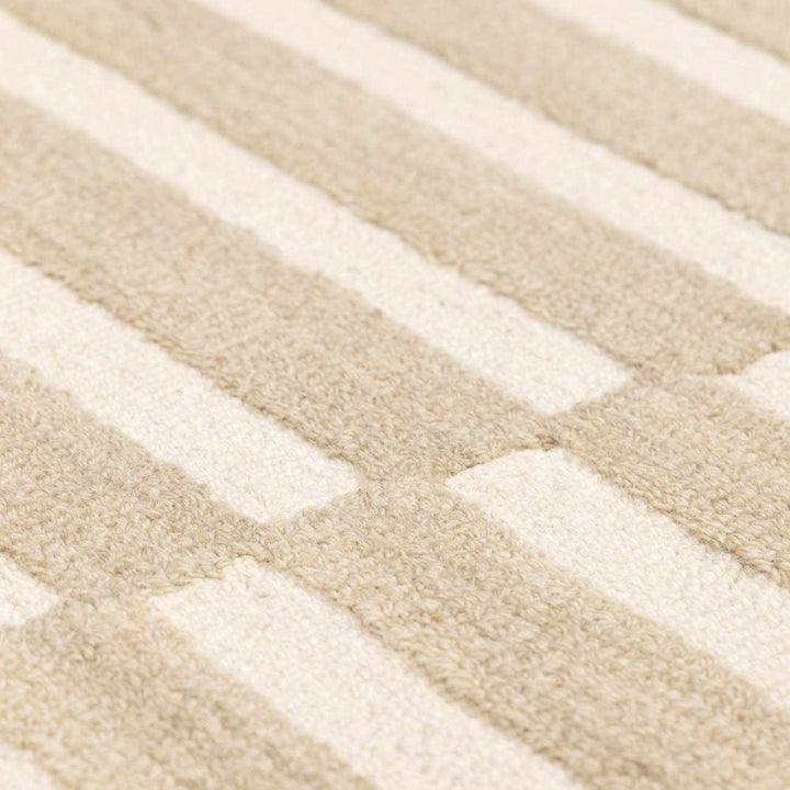 Cielle Contemporary Striped Beige And Ivory Area Rug - The Rug Decor