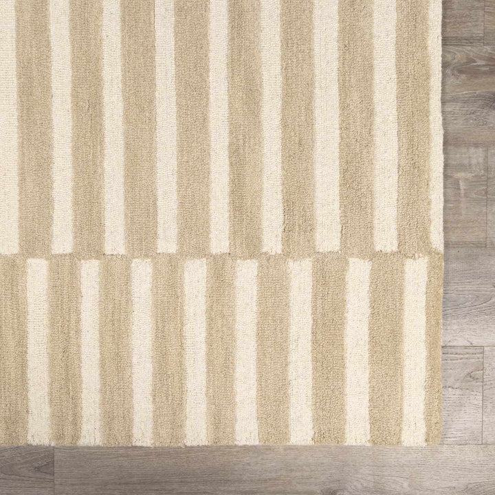 Cielle Contemporary Striped Beige And Ivory Area Rug - The Rug Decor