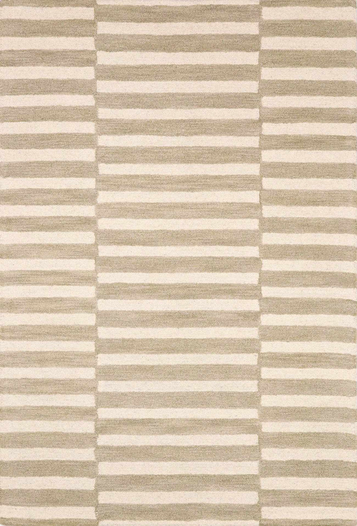 Cielle Contemporary Striped Beige And Ivory Area Rug - The Rug Decor