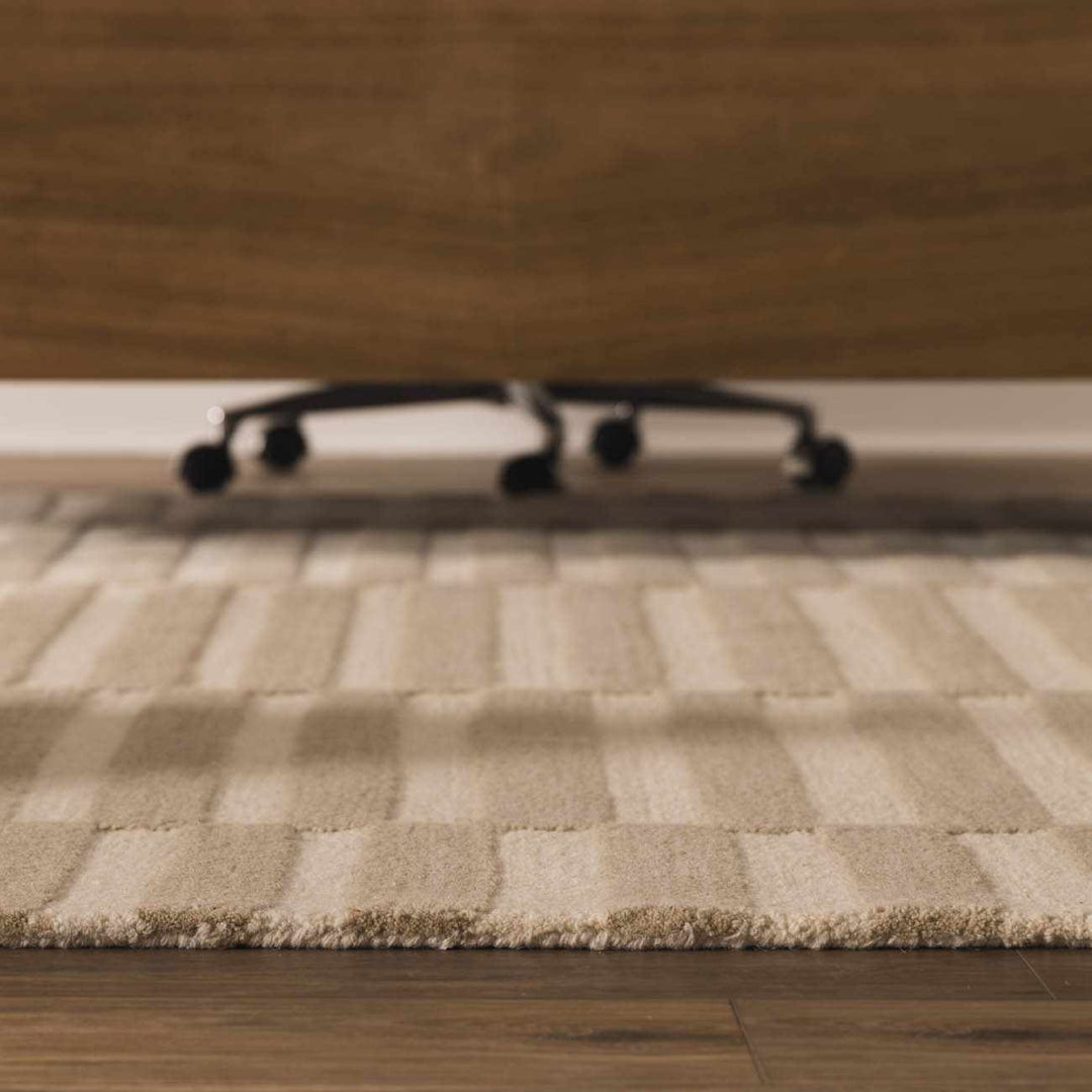 Cielle Contemporary Striped Beige And Ivory Area Rug - The Rug Decor