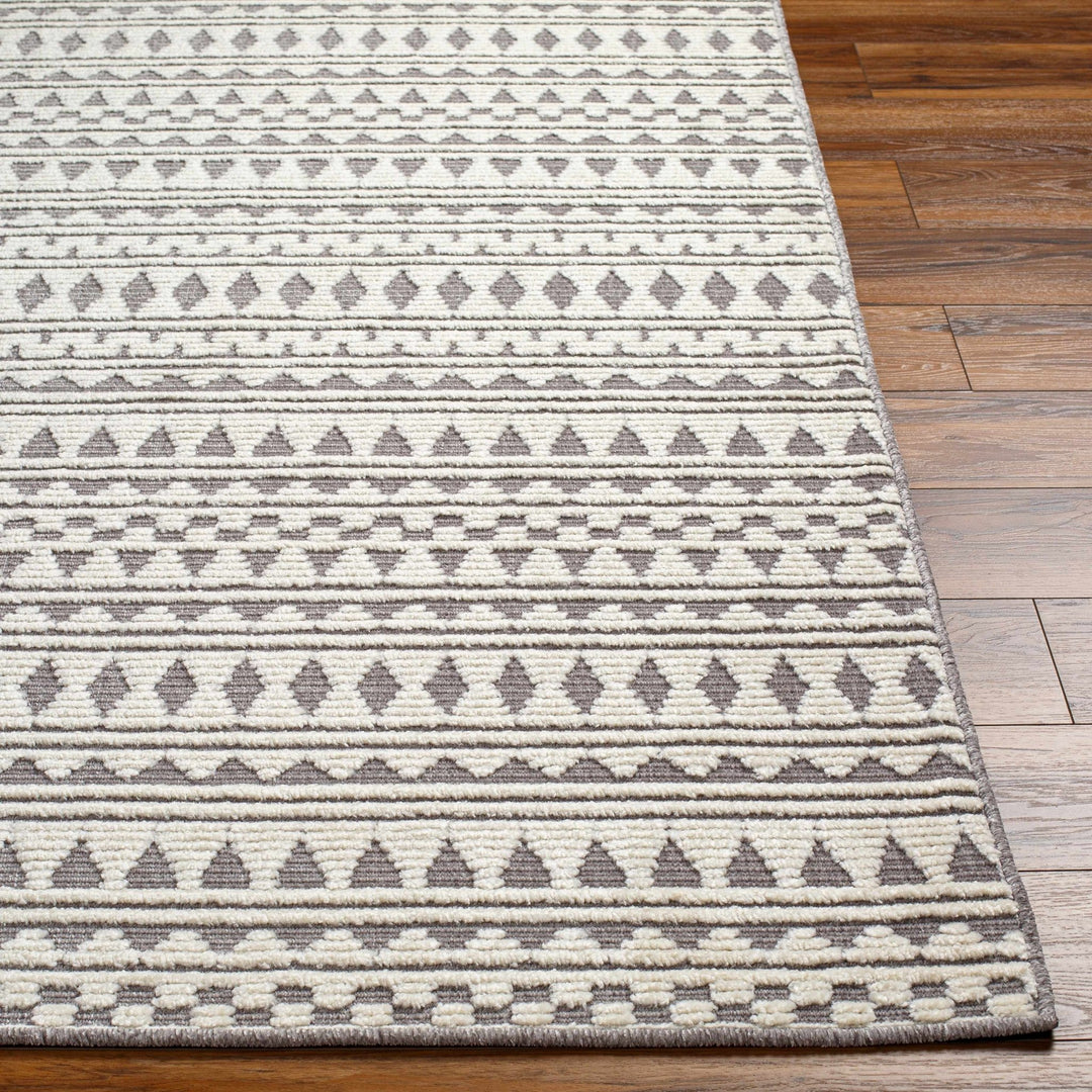 Cili Contemporary Geometrical Gray And Ivory Area Rug - The Rug Decor
