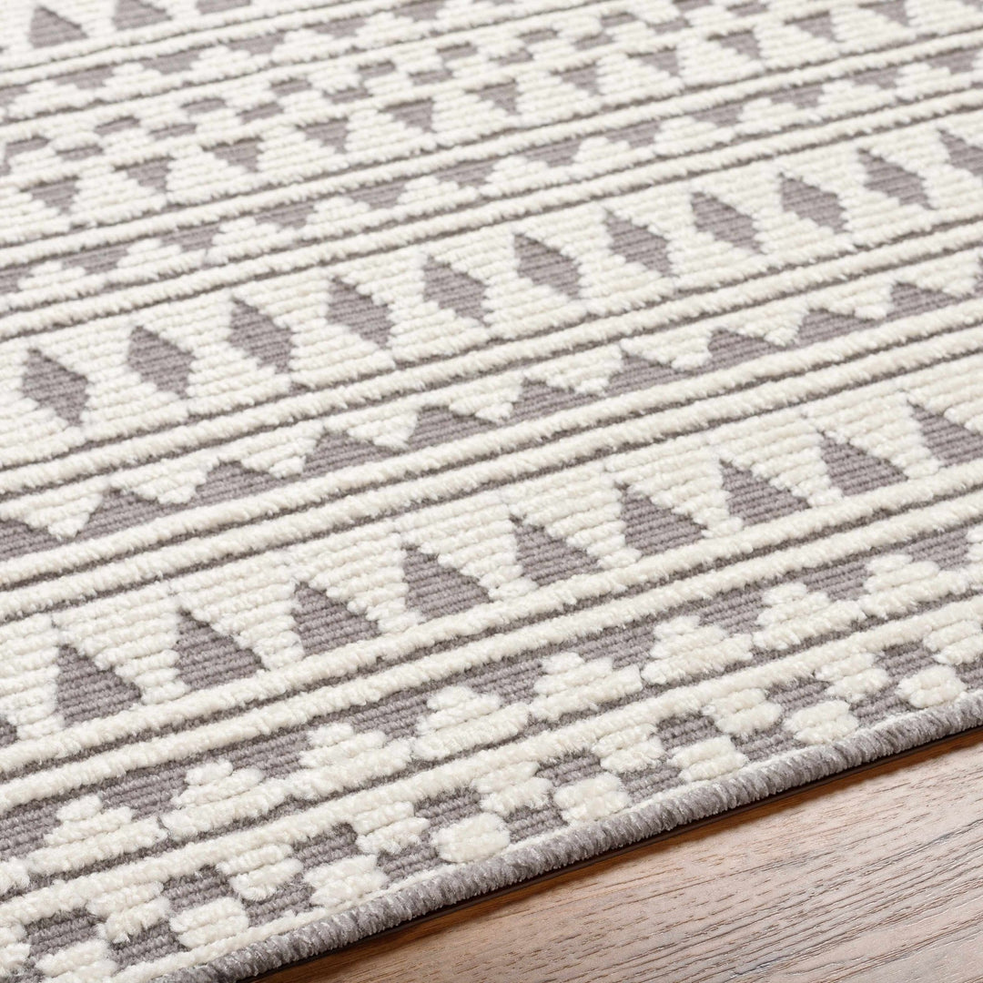 Cili Contemporary Geometrical Gray And Ivory Area Rug - The Rug Decor
