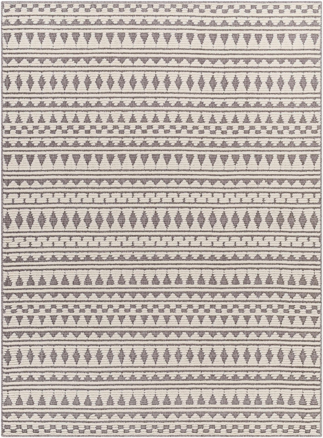 Cili Contemporary Geometrical Gray And Ivory Area Rug - The Rug Decor