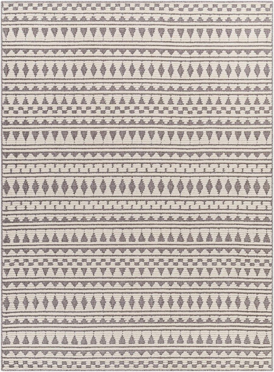Cili Contemporary Geometrical Gray And Ivory Area Rug - The Rug Decor