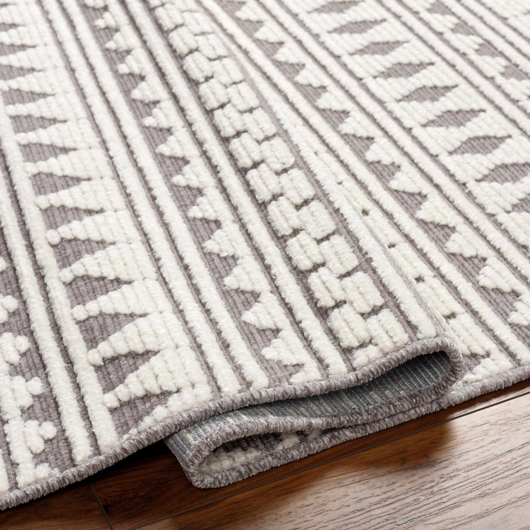 Cili Contemporary Geometrical Gray And Ivory Area Rug - The Rug Decor