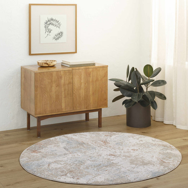 Cindy Modern Abstract Design Beige And Tan Area Rug - The Rug Decor