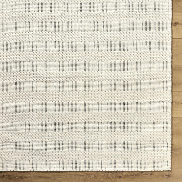 Circe Contemporary Geometrical Ivory And Black Wool Area Rug - The Rug Decor
