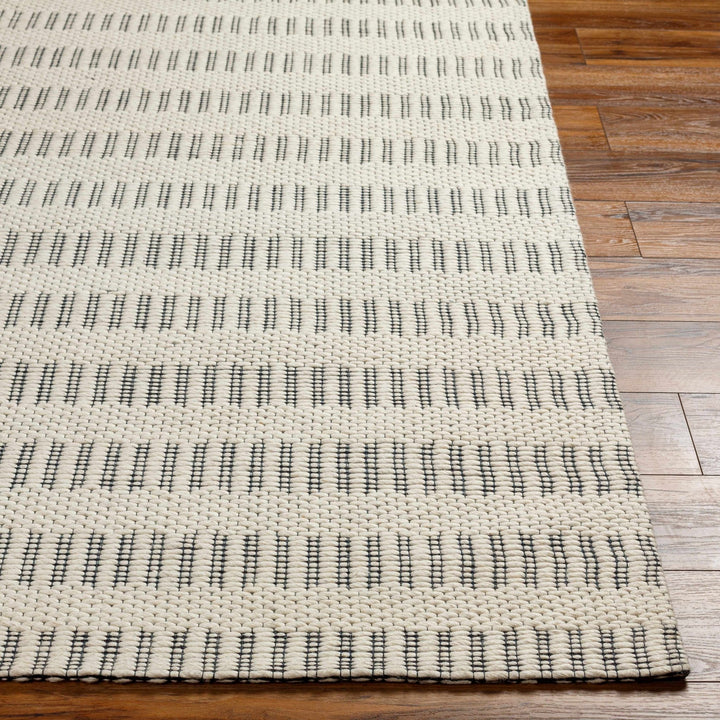 Circe Contemporary Geometrical Ivory And Black Wool Area Rug - The Rug Decor
