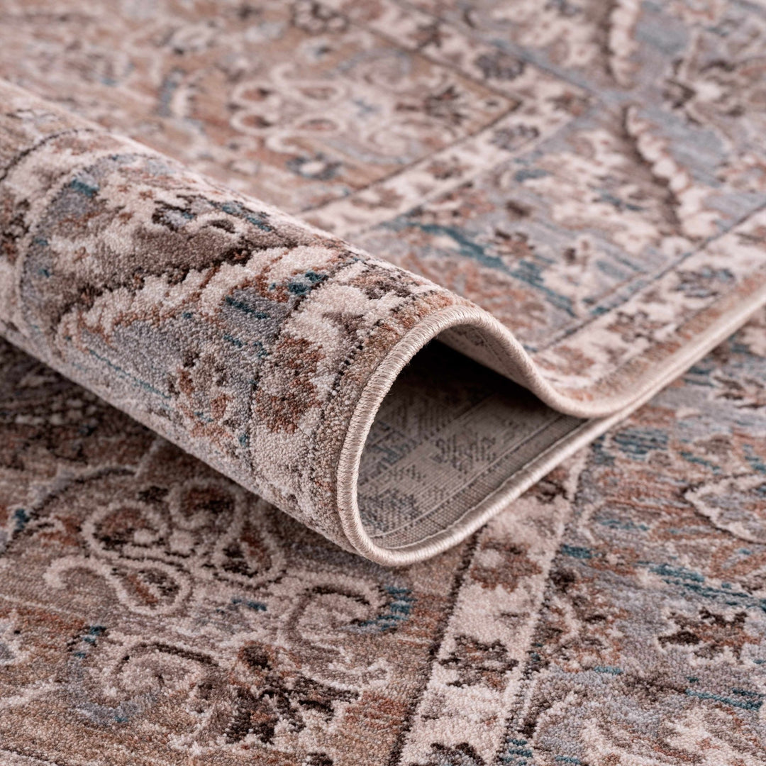 Civankan Traditional Brown And Gray Area Rug - The Rug Decor