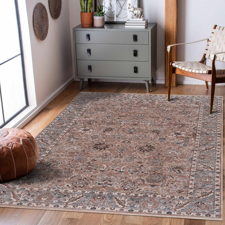 Civankan Traditional Brown And Gray Area Rug - The Rug Decor