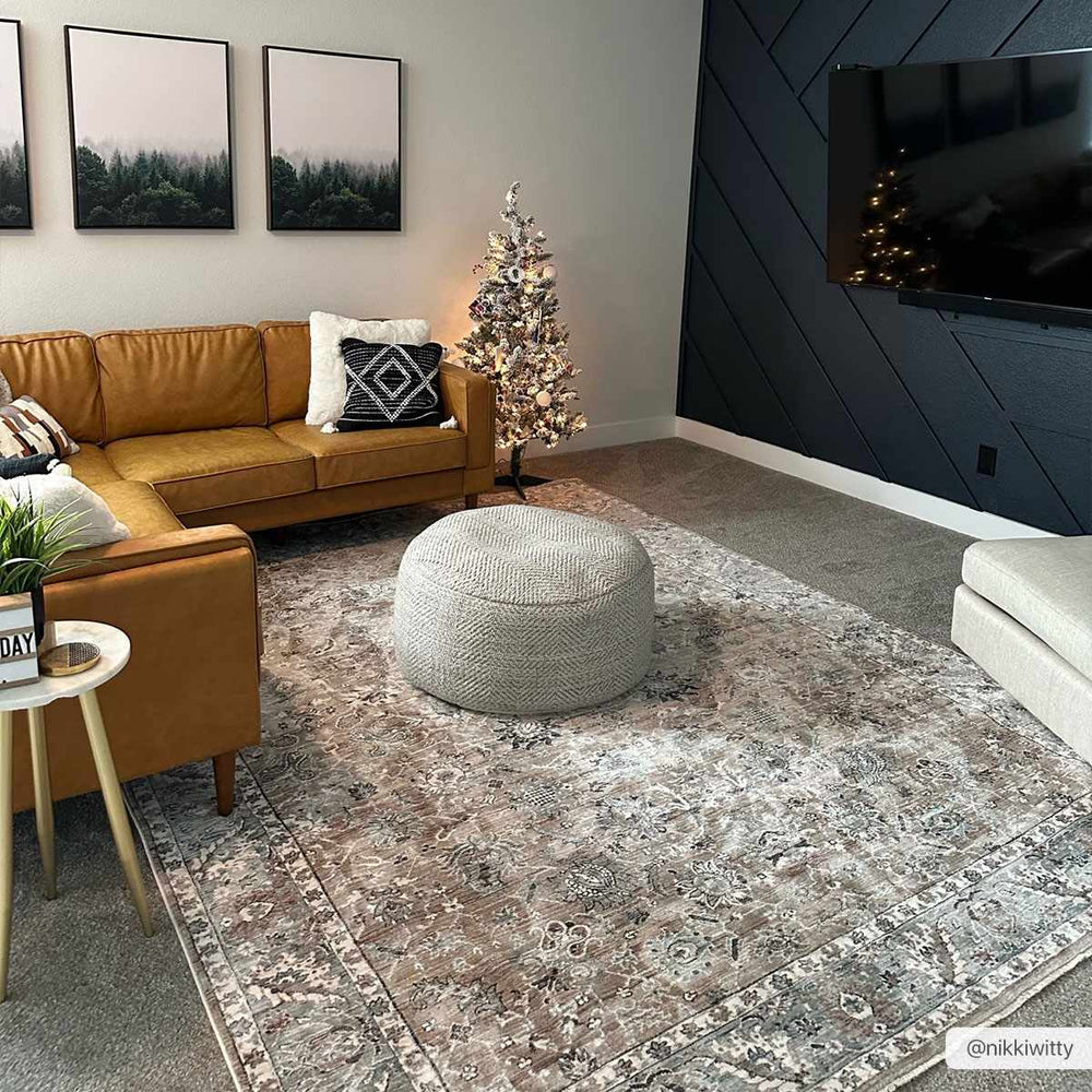 Civankan Traditional Brown And Gray Area Rug - The Rug Decor