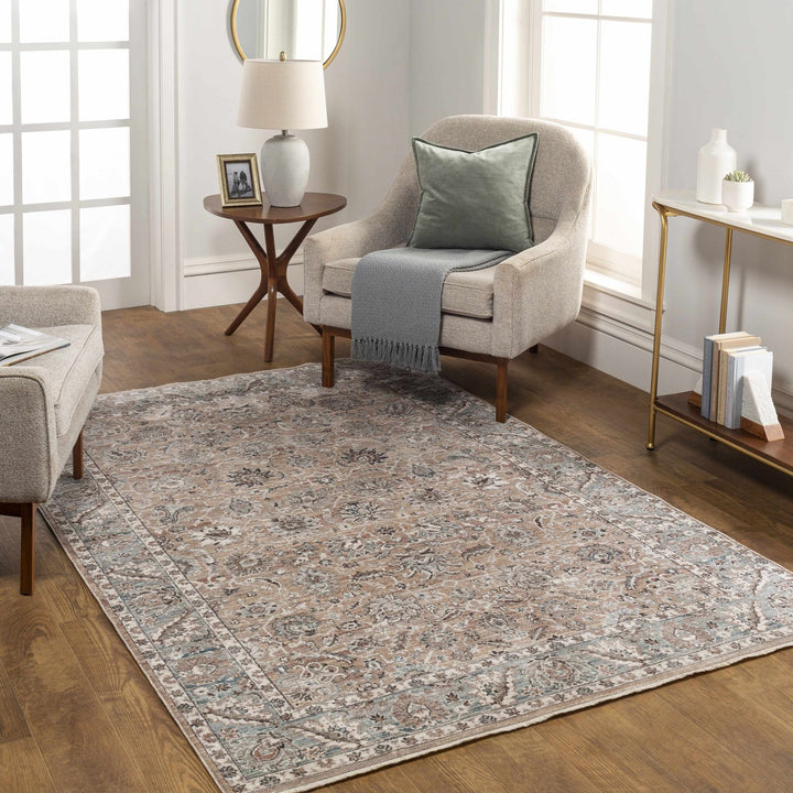 Civankan Traditional Brown And Gray Area Rug - The Rug Decor
