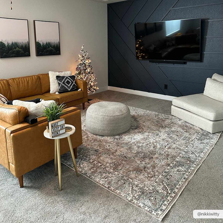 Civankan Traditional Brown And Gray Area Rug - The Rug Decor