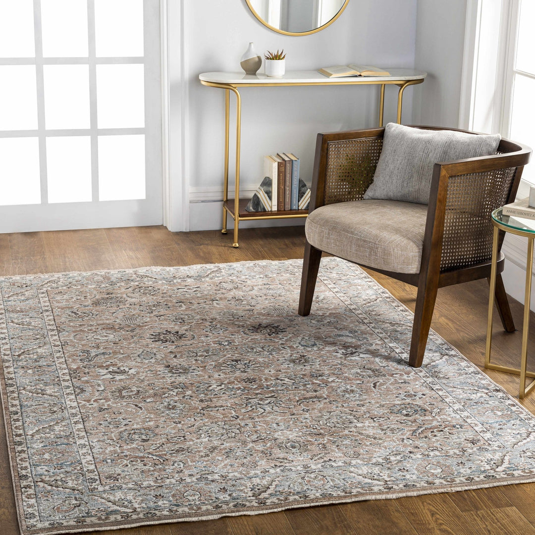 Civankan Traditional Brown And Gray Area Rug - The Rug Decor