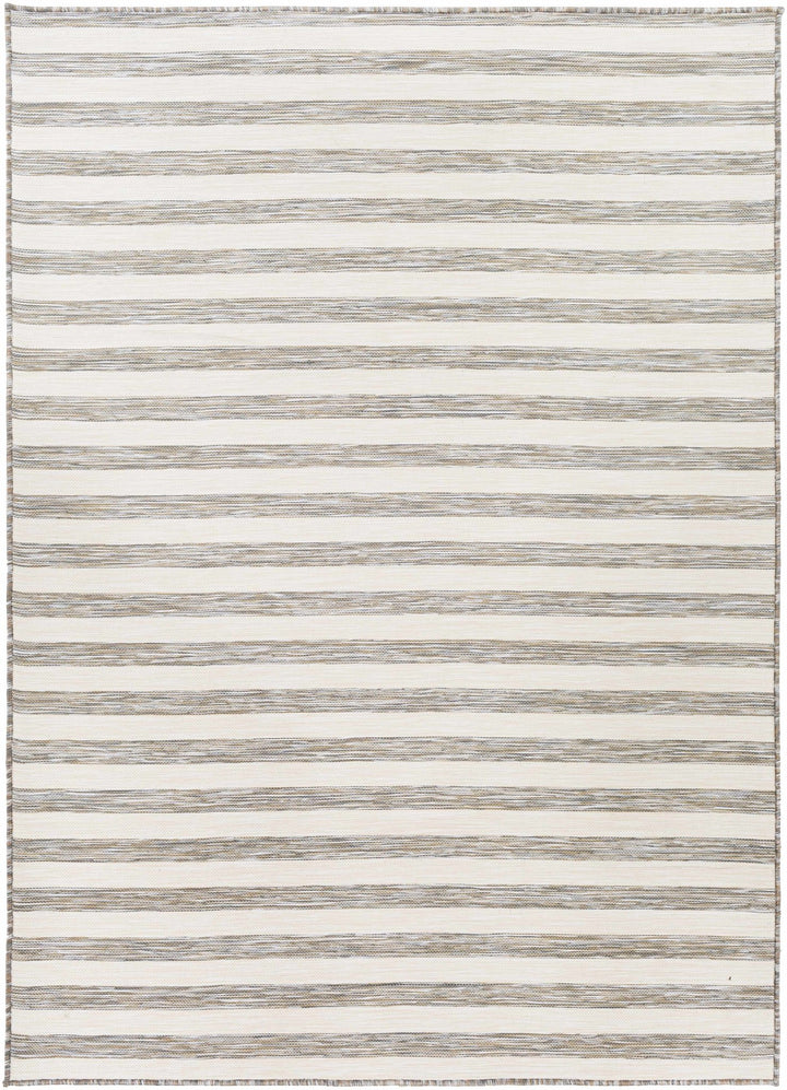 Clackmannanshire Gray And Ivory Modern Style Outdoor Area Rug - The Rug Decor