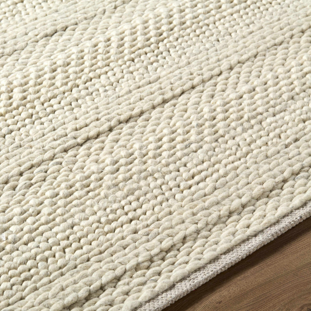 Clarke Modern Solid Design Beige Hand Woven Wool Area Rug - The Rug Decor