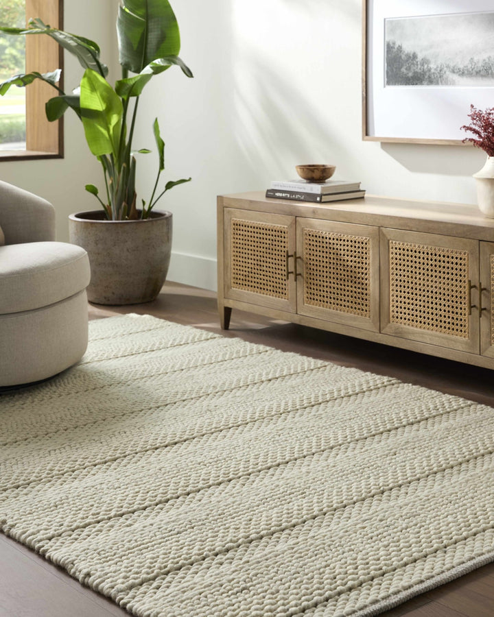 Clarke Modern Solid Design Beige Hand Woven Wool Area Rug - The Rug Decor
