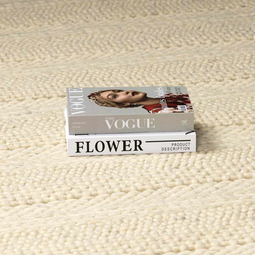 Clarke Modern Solid Design Beige Hand Woven Wool Area Rug - The Rug Decor