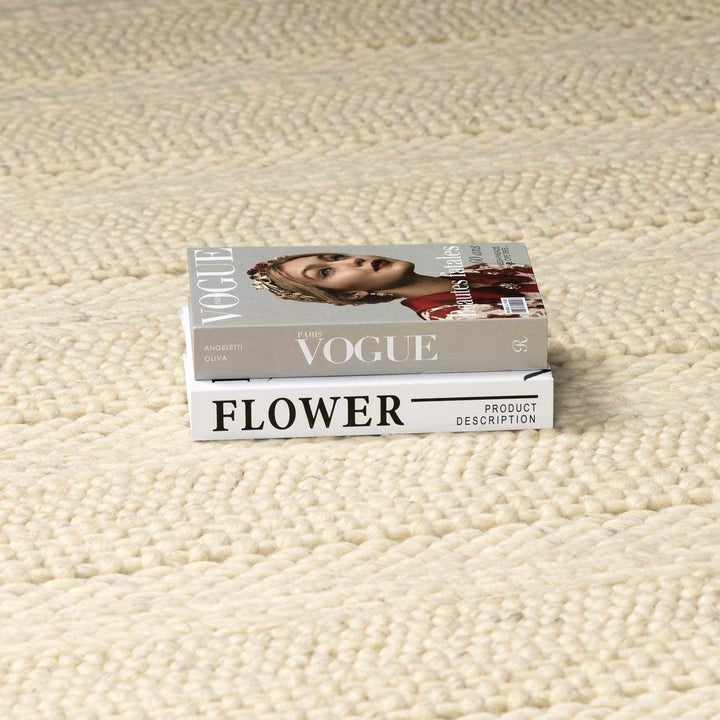 Clarke Modern Solid Design Beige Hand Woven Wool Area Rug - The Rug Decor