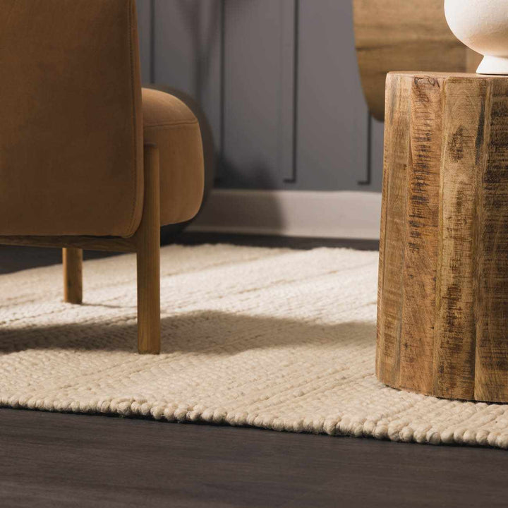 Clarke Modern Solid Design Beige Hand Woven Wool Area Rug - The Rug Decor