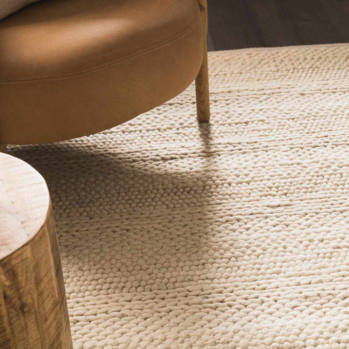 Clarke Modern Solid Design Beige Hand Woven Wool Area Rug - The Rug Decor