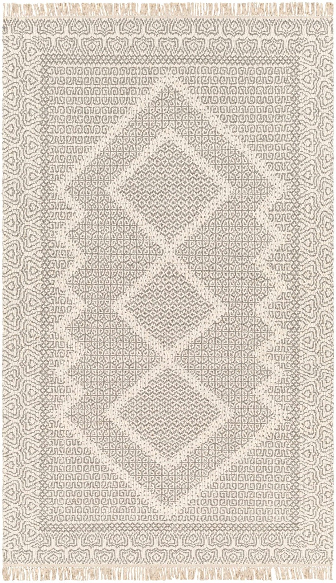 Claus Contemporary Geometrical Gray And Ivory Rug - The Rug Decor