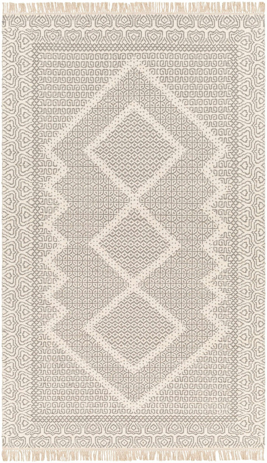 Claus Contemporary Geometrical Gray And Ivory Rug - The Rug Decor